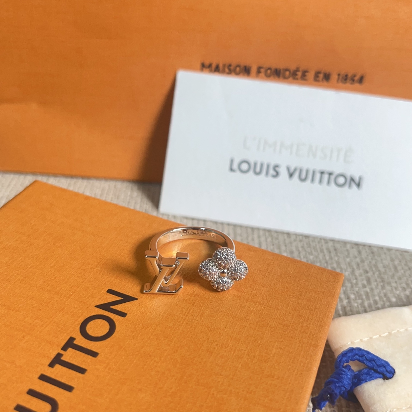 【原單】LV Louisette 簽名款水鑽戒指/手鍊 連禮盒