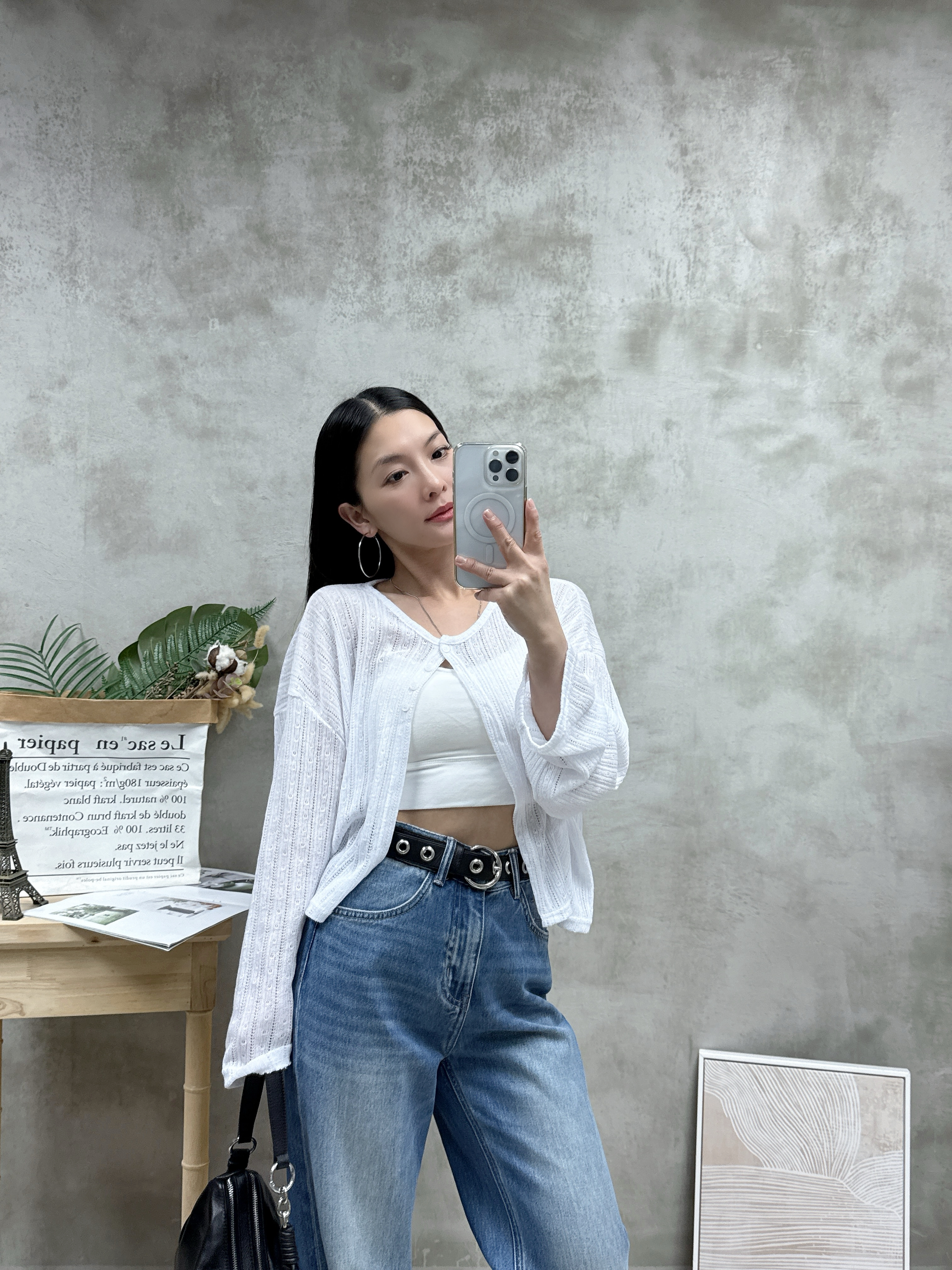 F06 藍色直腳牛仔褲