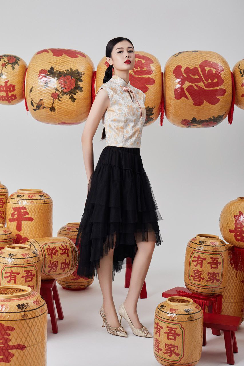 前短后长网纱半裙 1395