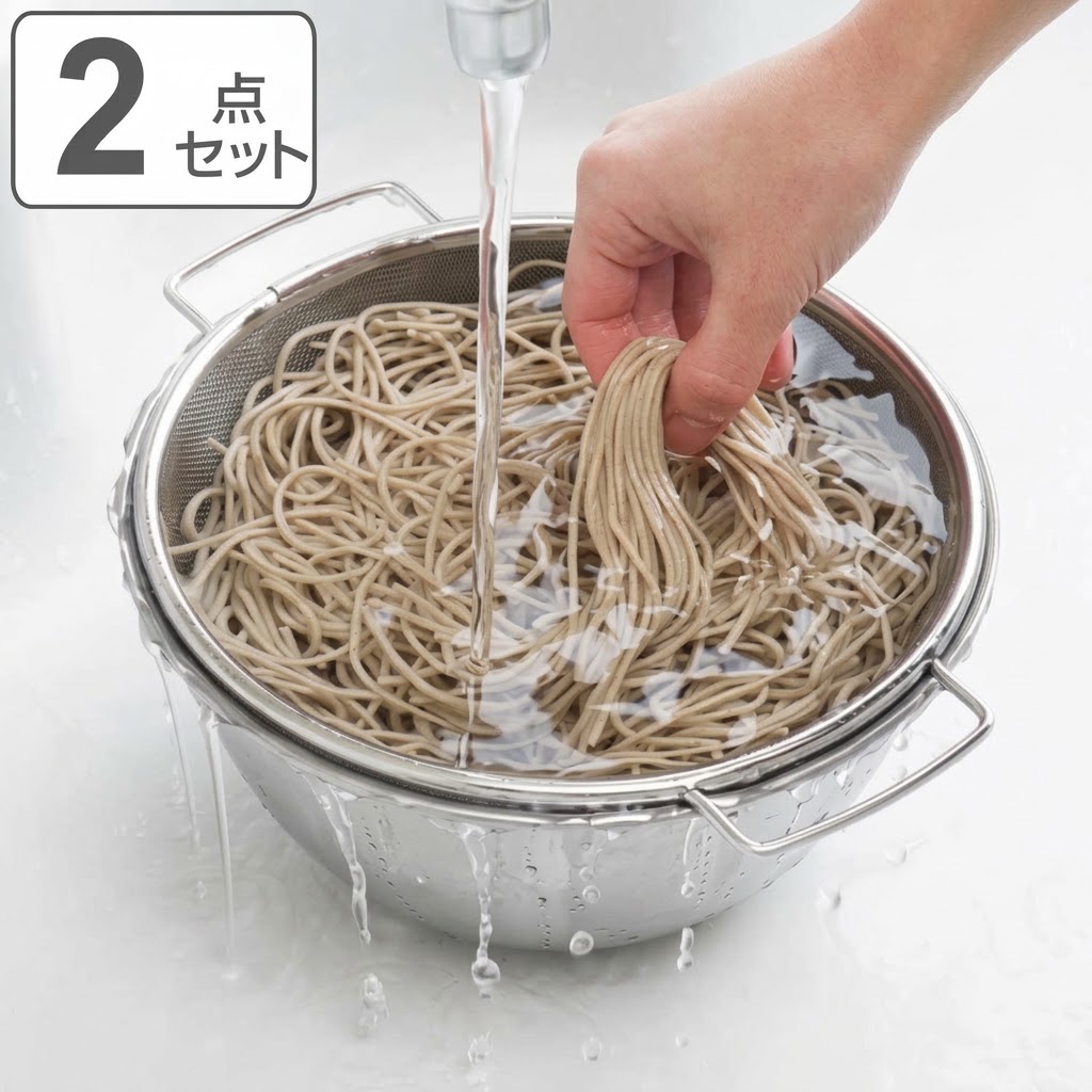 🔥🔥【日本製《吉川》不鏽鋼瀝水手柄濾篩及深型攪拌盆套裝】