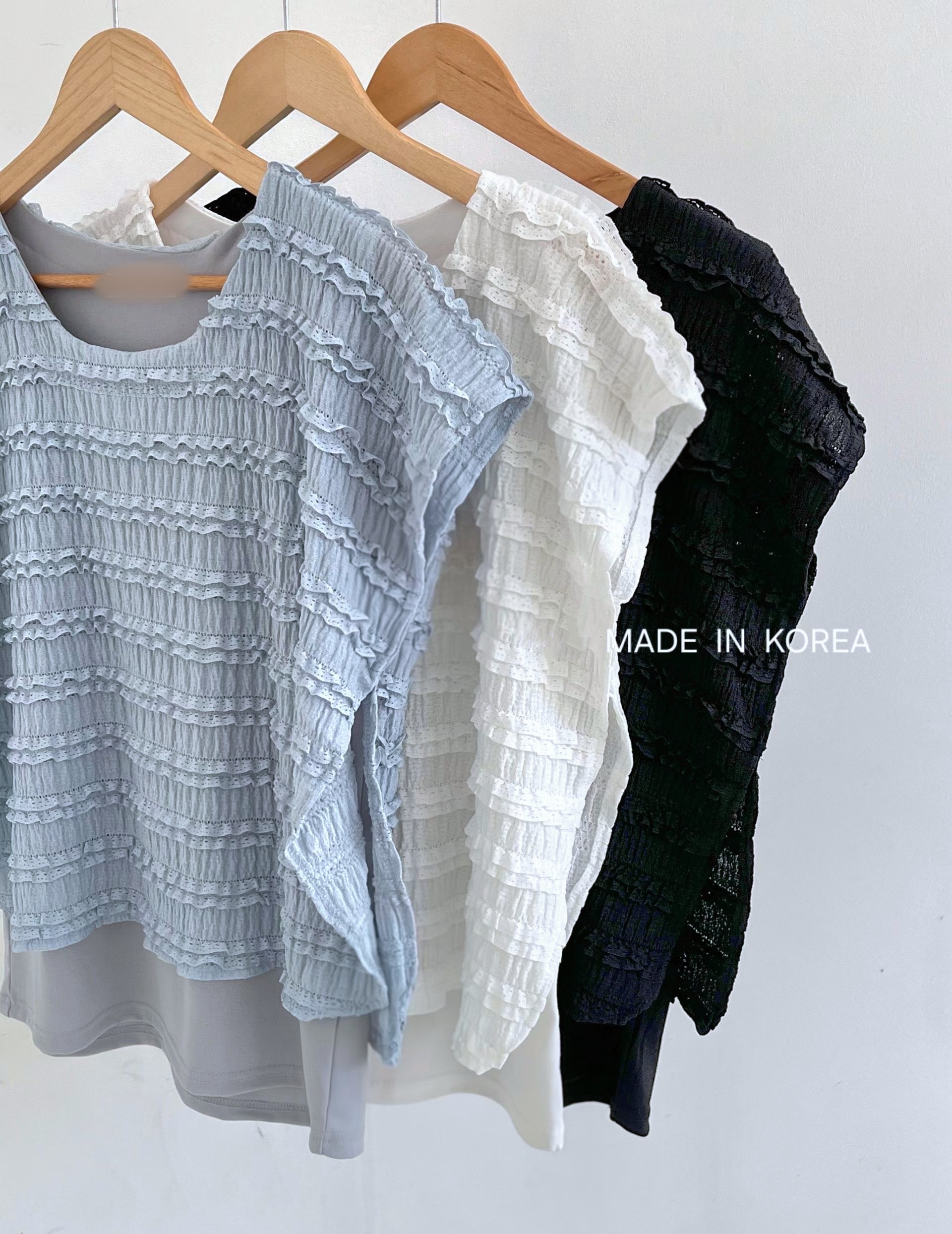 G6280 韓國🇰🇷壓紋假兩件top