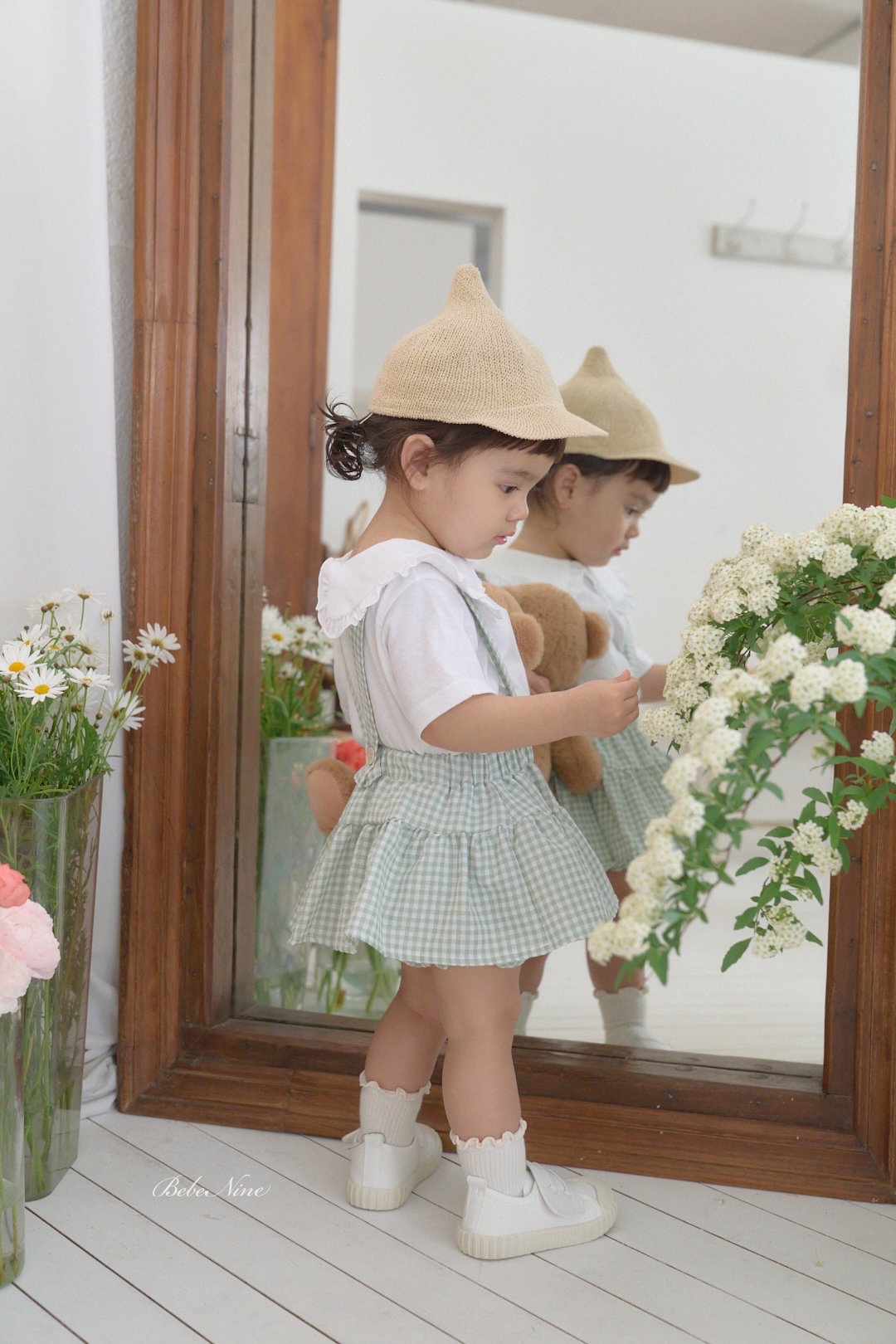 ☀️預訂 韓國直送☀️🇰🇷Bebenine兩色格紋純棉吊帶包屁裙