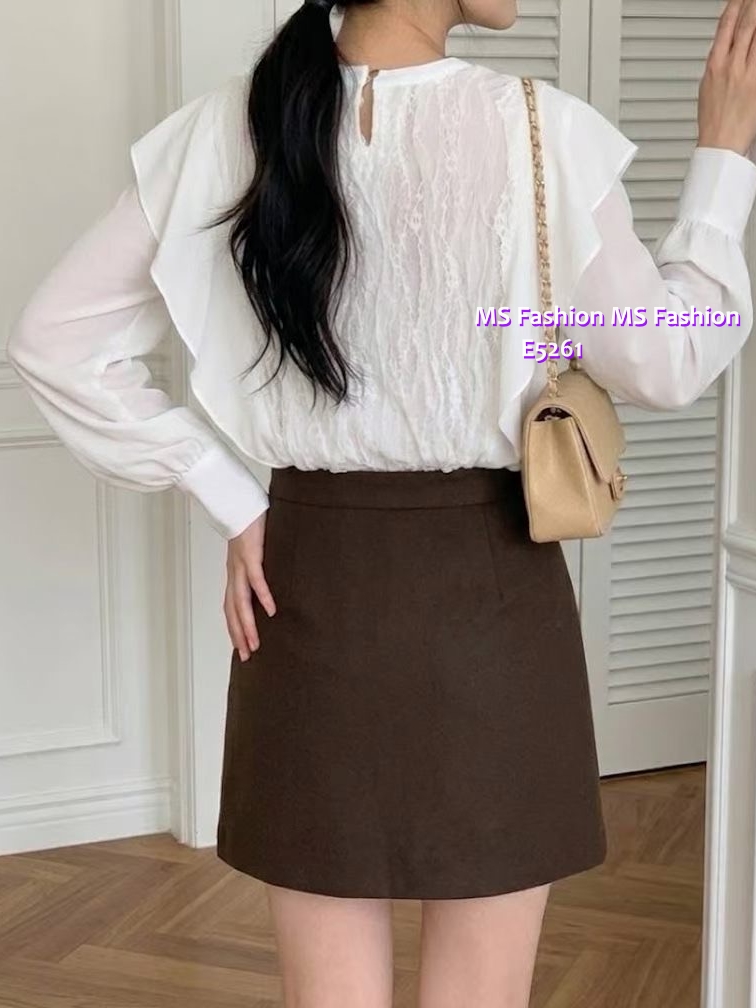 E5261 高質靚料lace ruffle top