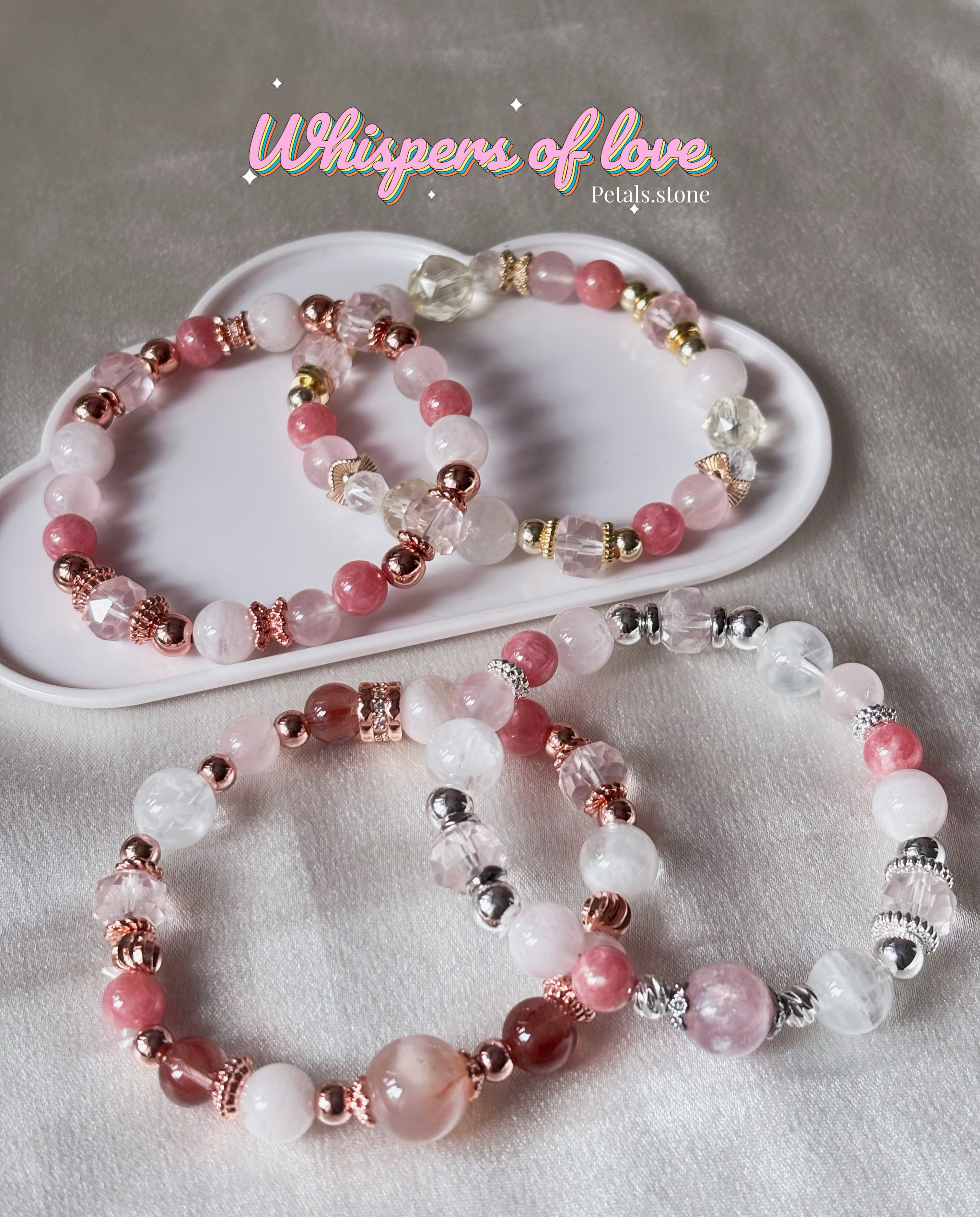 ⁀➷♡ Whispers of love｜紅紋石粉晶雪花幽靈💗s