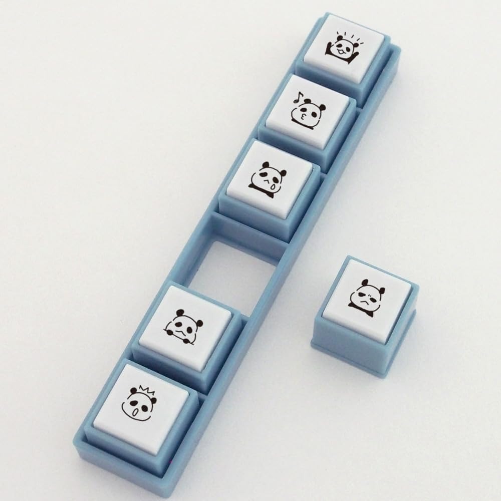現貨｜熊貓圖案 KODOMO NO KAO Pochitto Pick! 按壓式6連印章 (1802-004) 