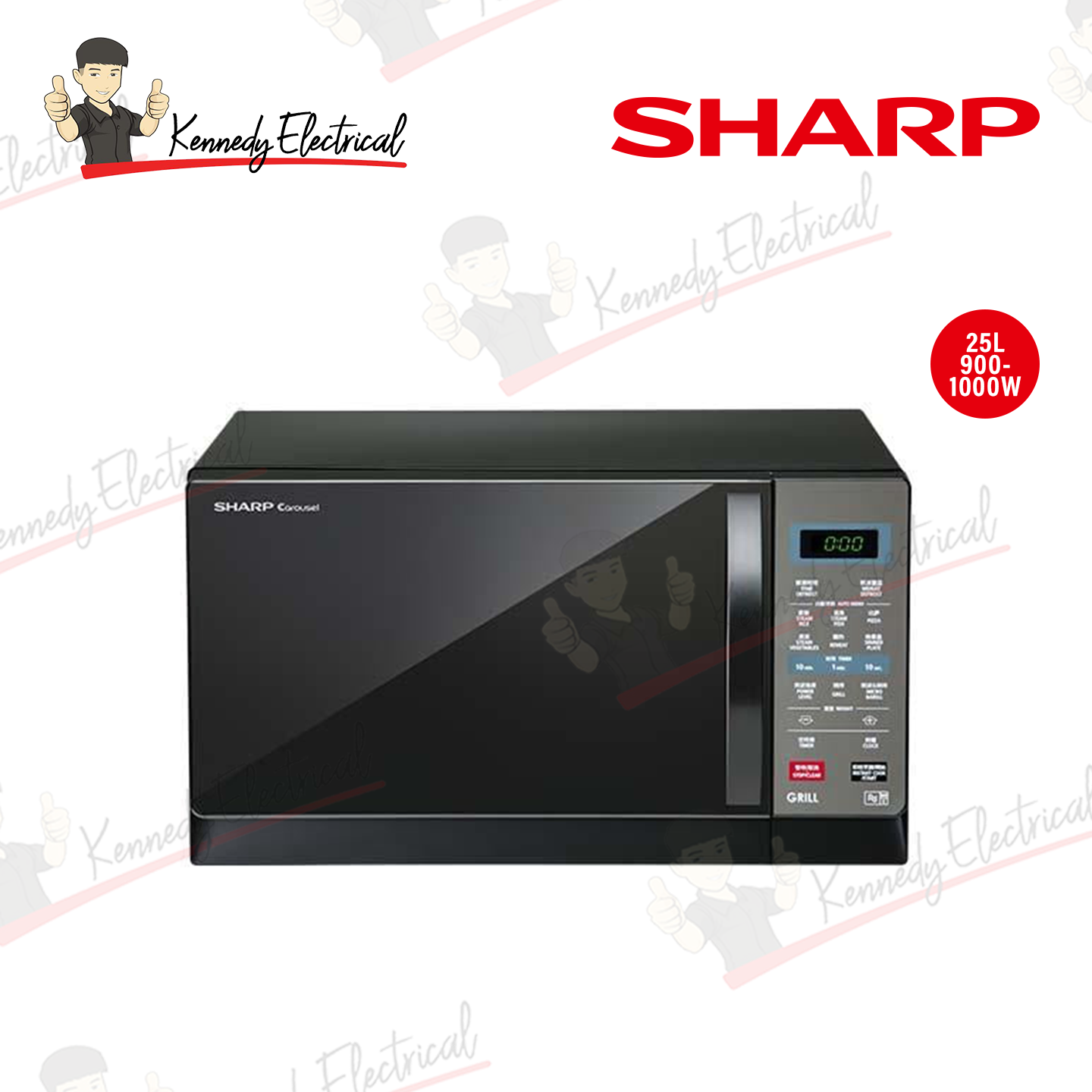 Sharp 25L Mirror Finish Grill Microwave Oven (R607EK)