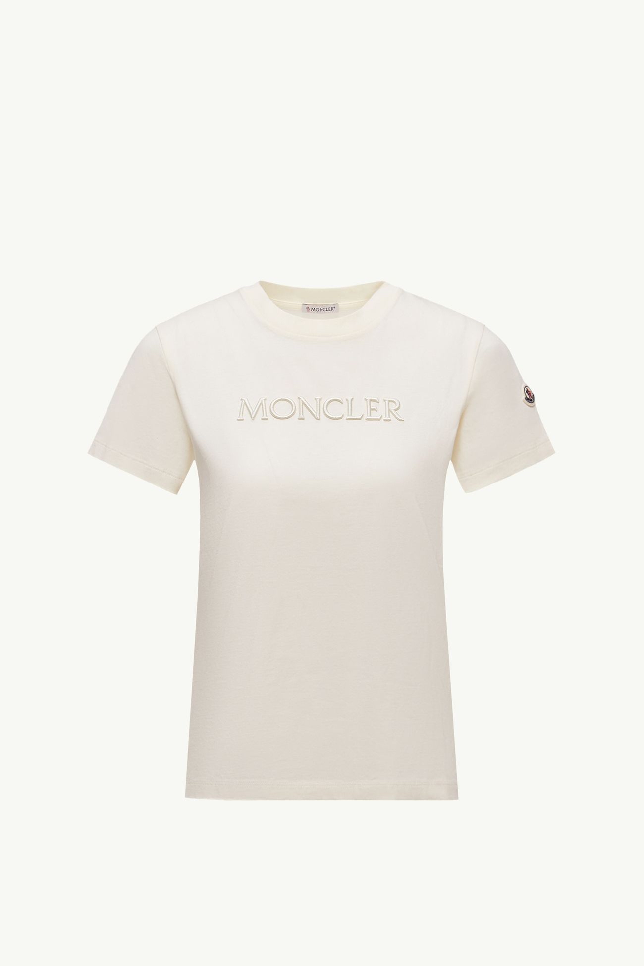 限時優惠✨訂貨📮Moncler 刺繡logo Tee  Size XS S M L  color: White ivory 
