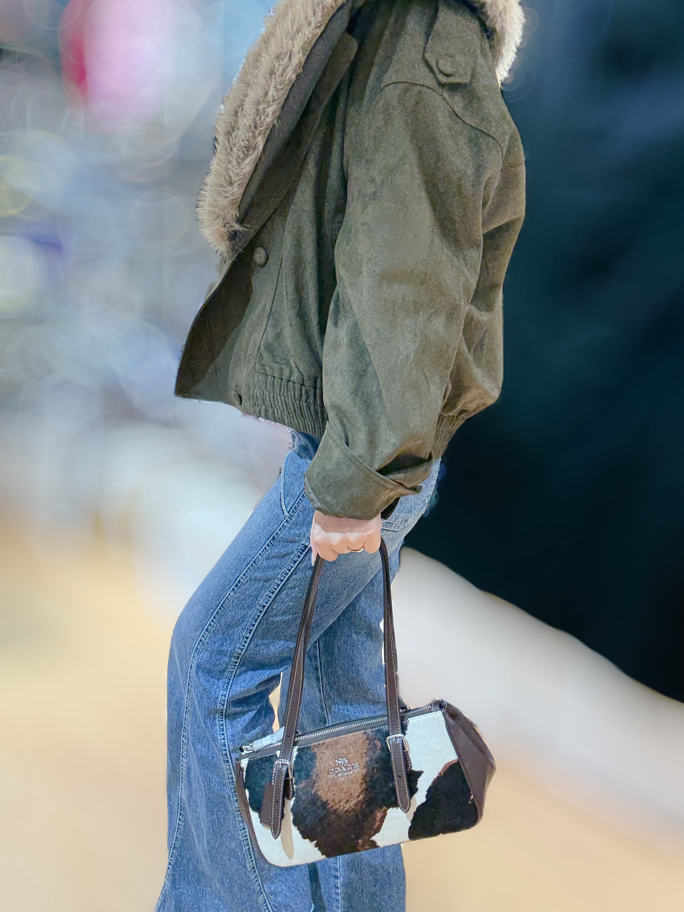 Coach Ashton shoulder bag cow print/haircalf