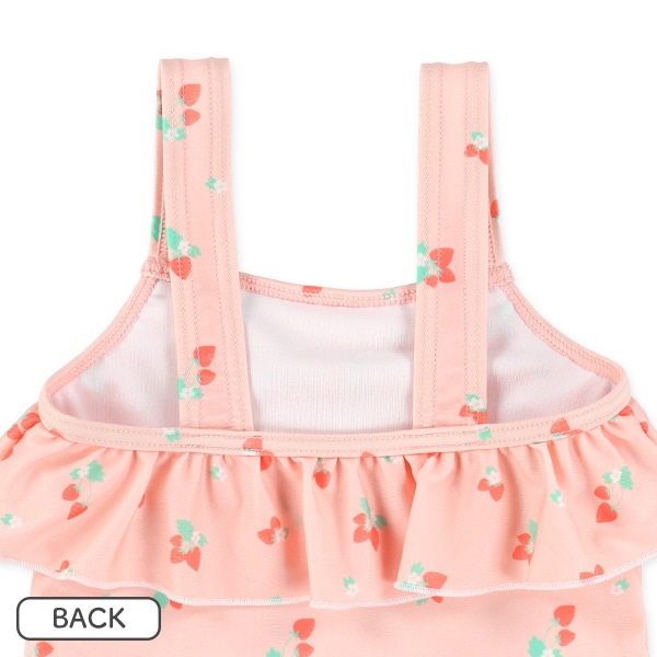 🇯🇵預訂 日本直送🇯🇵草莓滿印荷葉邊吊帶分體泳衣