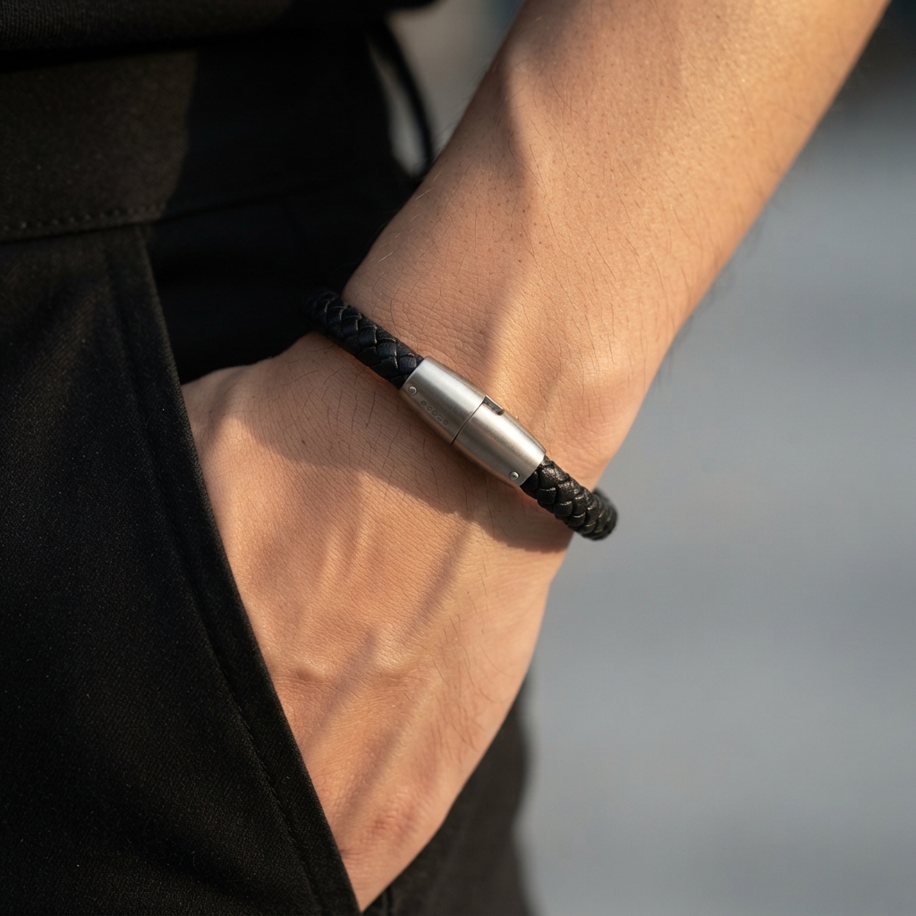 Boccia Titanium 0347-01 Bracelet 鈦金屬 / 真皮手鏈