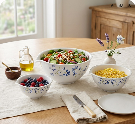 CLAYTAN LEADSAFE Multi-Purpose Kitchen Bowl - Blue Valentine & Modern Sakura Series