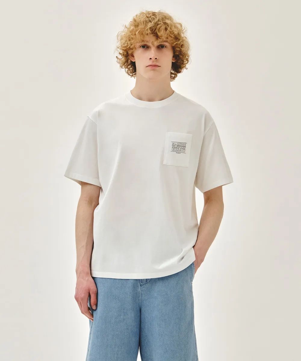 *🇰🇷韓國直送MARITHE FRANCOIS GIRBAUD 🇰🇷韓國專門店/免稅店 DOODLE CLASSIC LOGO POCKET TEE男女同款 折扣優惠💕*
