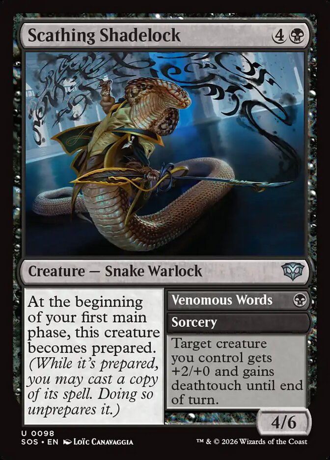[EN] [Foil] Scathing Shadelock // Venomous Words [SOS-098] U