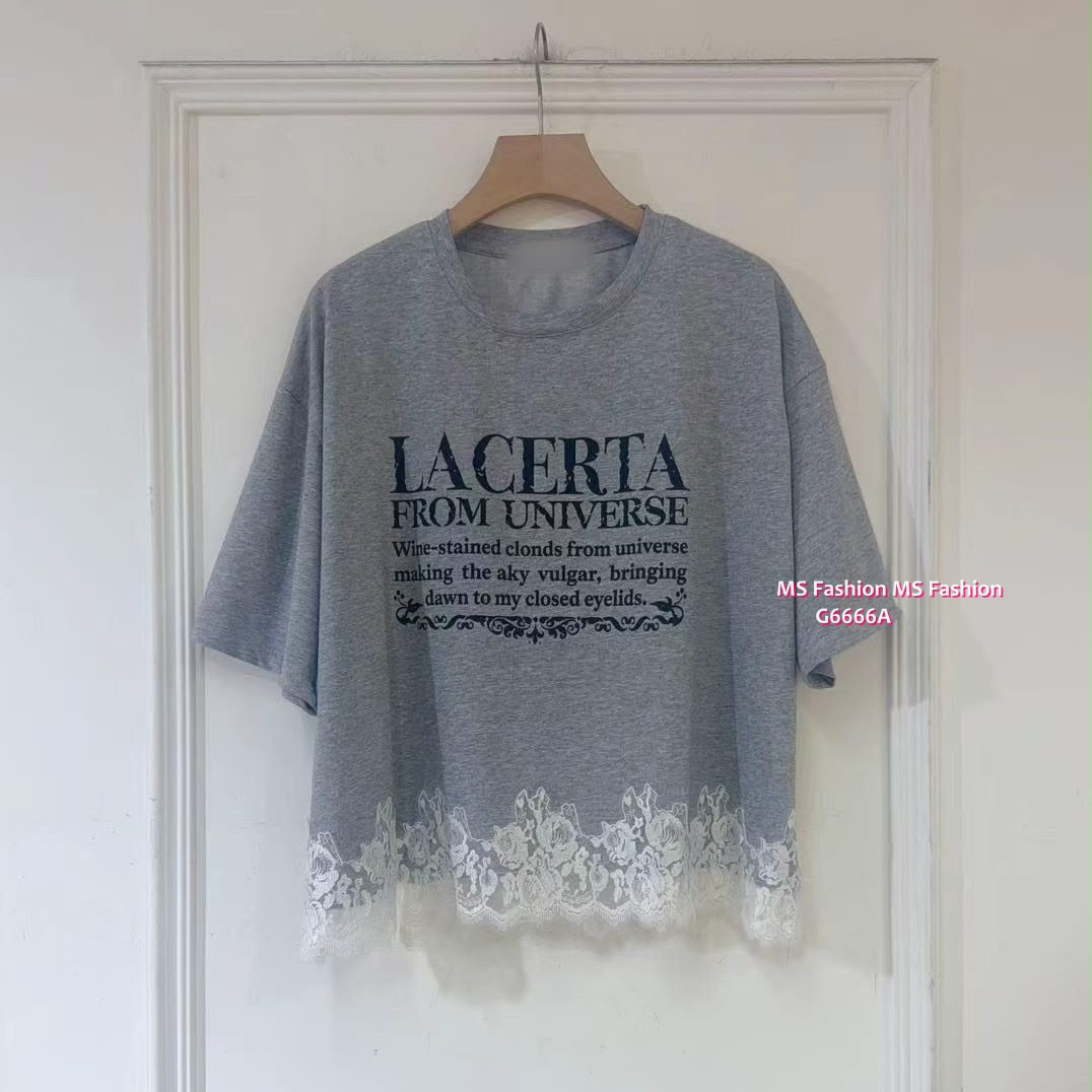 G6666 lace腳字母top