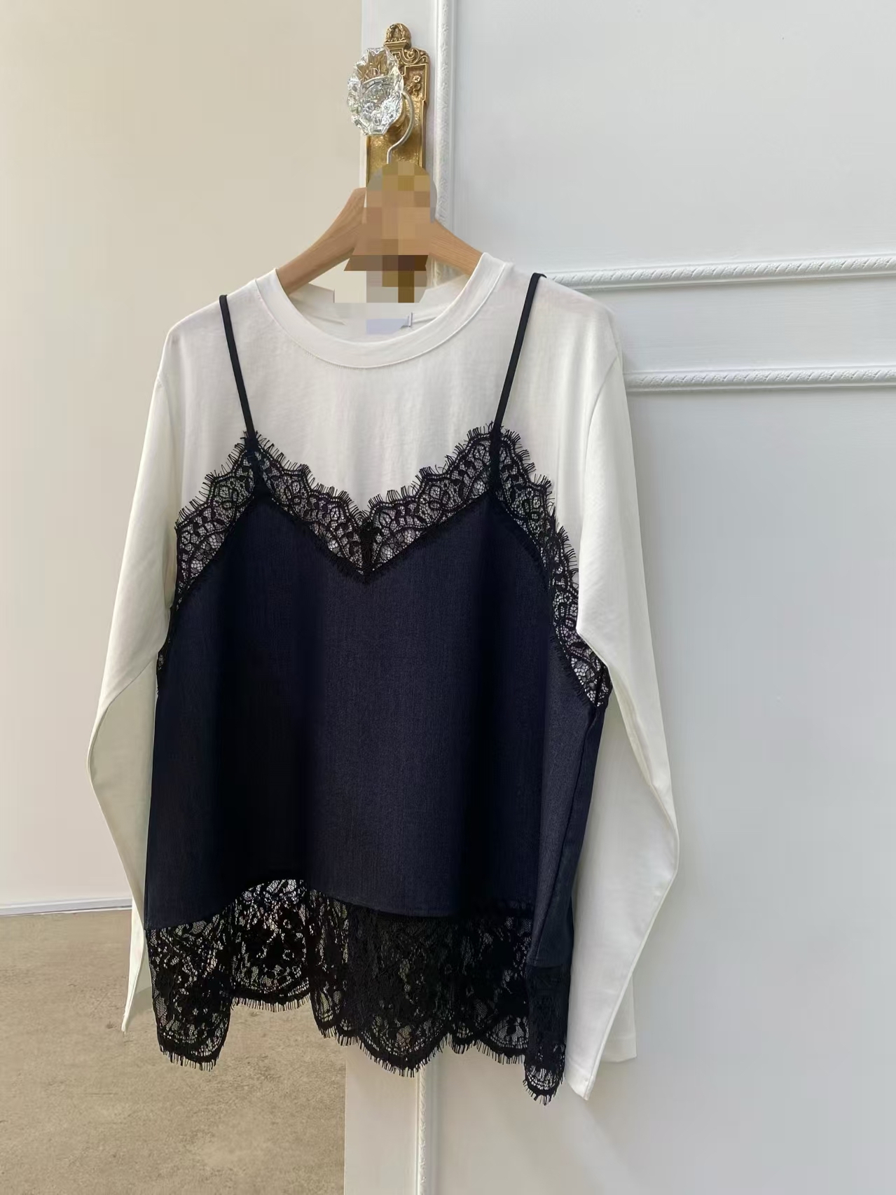 假2 件拼Lace 腳Top