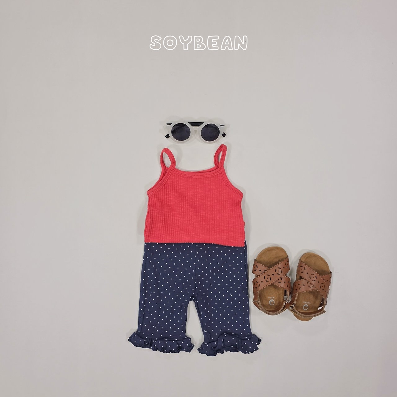Soybean | dot pants set(Red L(100-110)