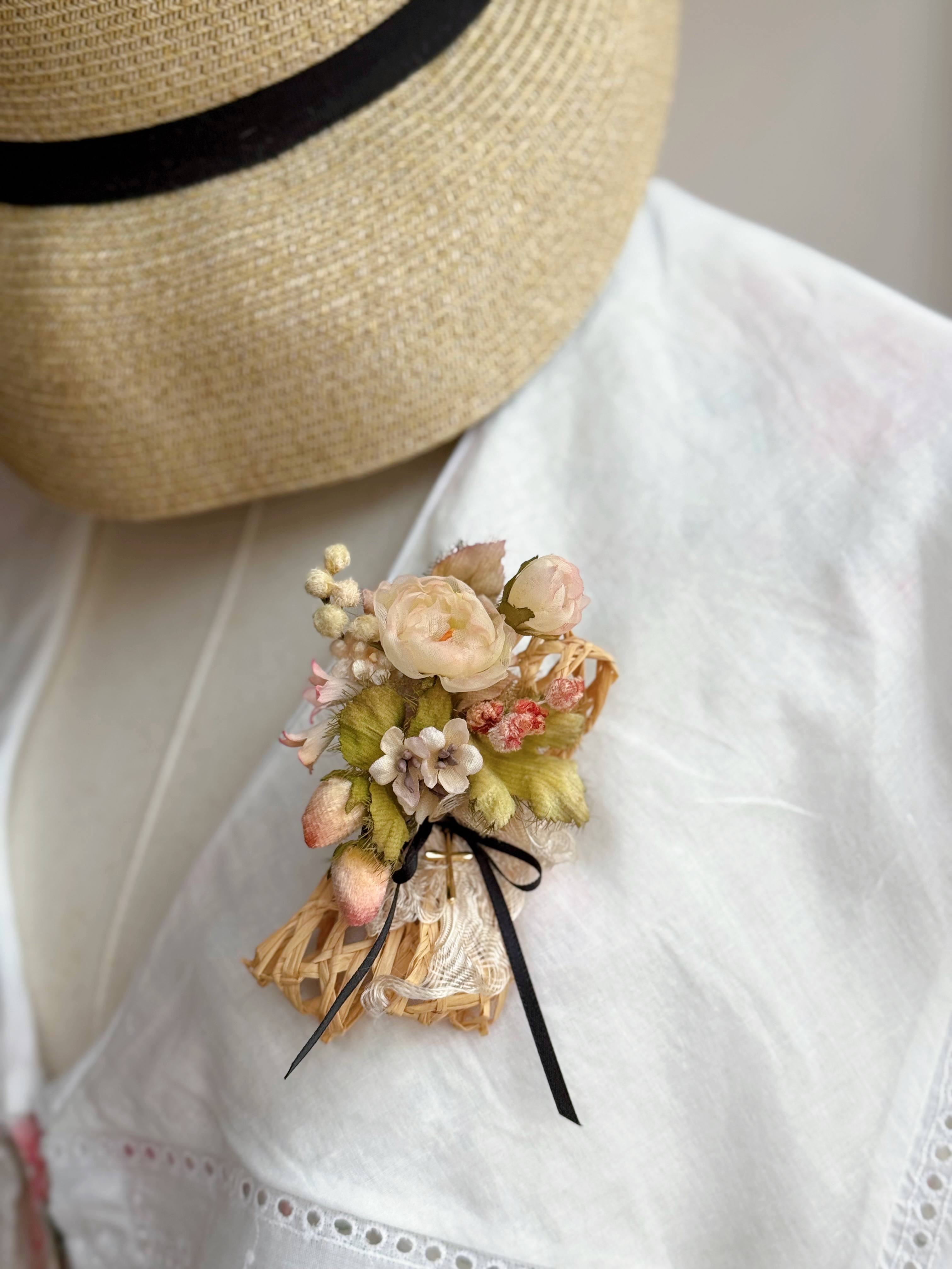 初夏花園 - 玫瑰草莓胸針+髪夾