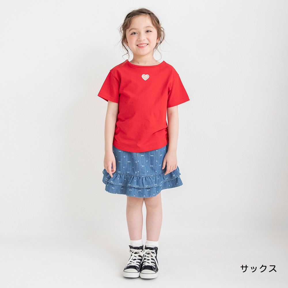 🆕【⭐訂購⭐】🌀 🇯🇵 日本直送🇯🇵 緞帶圖案 雙層荷葉邊下擺 提花牛仔裙［2款選］🌀 [ELDA-0239][260526]