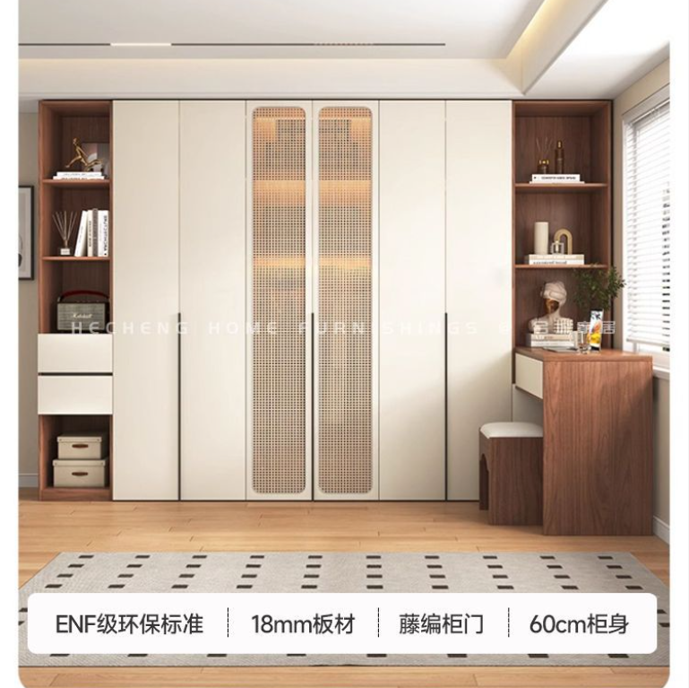 ENF級 實木歐松板衣櫃 睡房中復古風 一櫃到頂組合衣櫥 Wardrobe