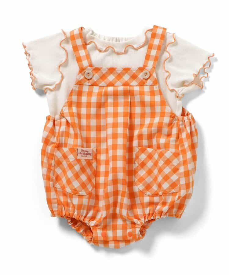 🇯🇵預訂 日本直送🇯🇵 Apres les cours 兩色立體兔耳格紋短袖上衣吊帶包屁褲套裝