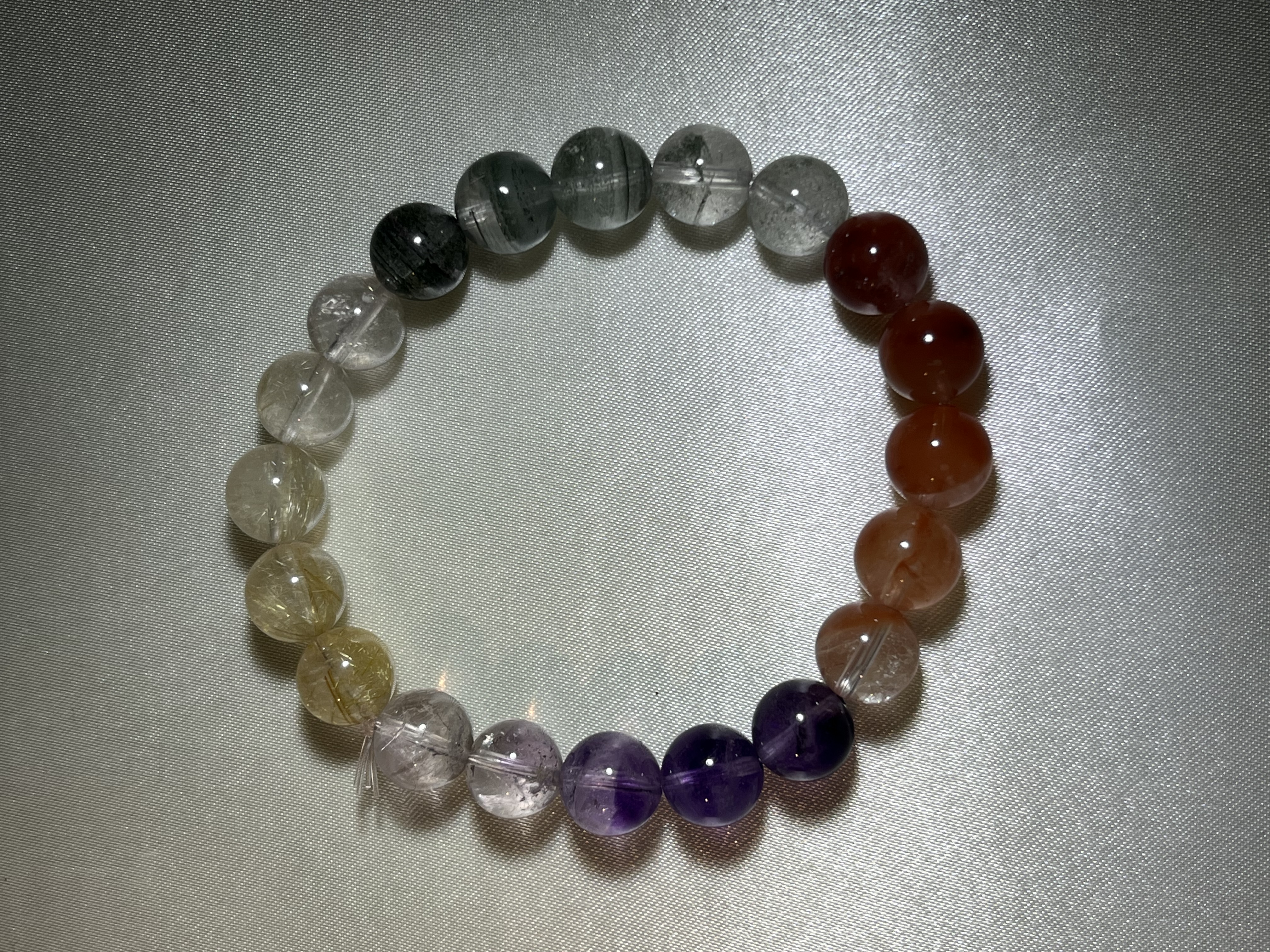 多寶水晶（鈦晶、紫超七、紅兔毛、綠幽靈）9m+