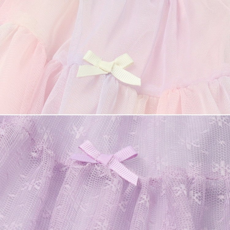 🆕【⭐訂購⭐】 🇯🇵日本直送🌀緞帶裝飾 皺褶薄紗 半截裙 ［2款選］🌀[ELDA-0142][260515]