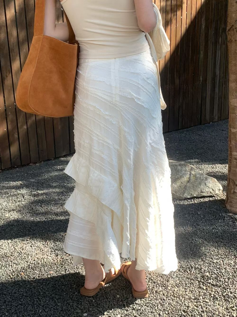 1800 Ruffle hem skirt | 荷叶边摆半裙