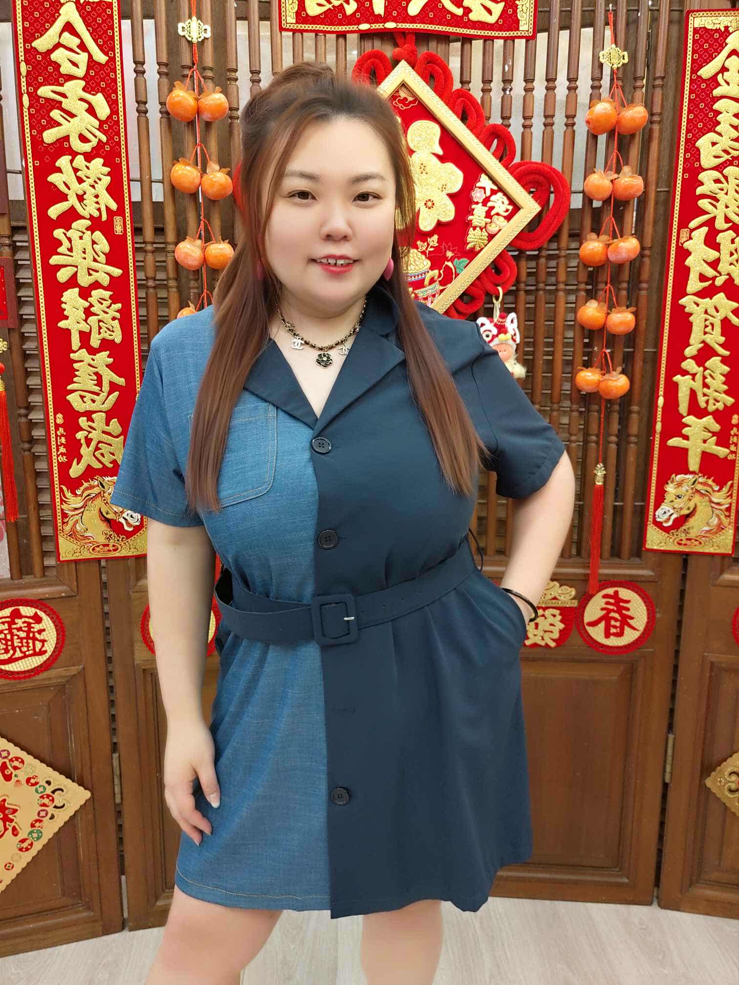 DBD15 TW#3373 不规则腰带连衣裙