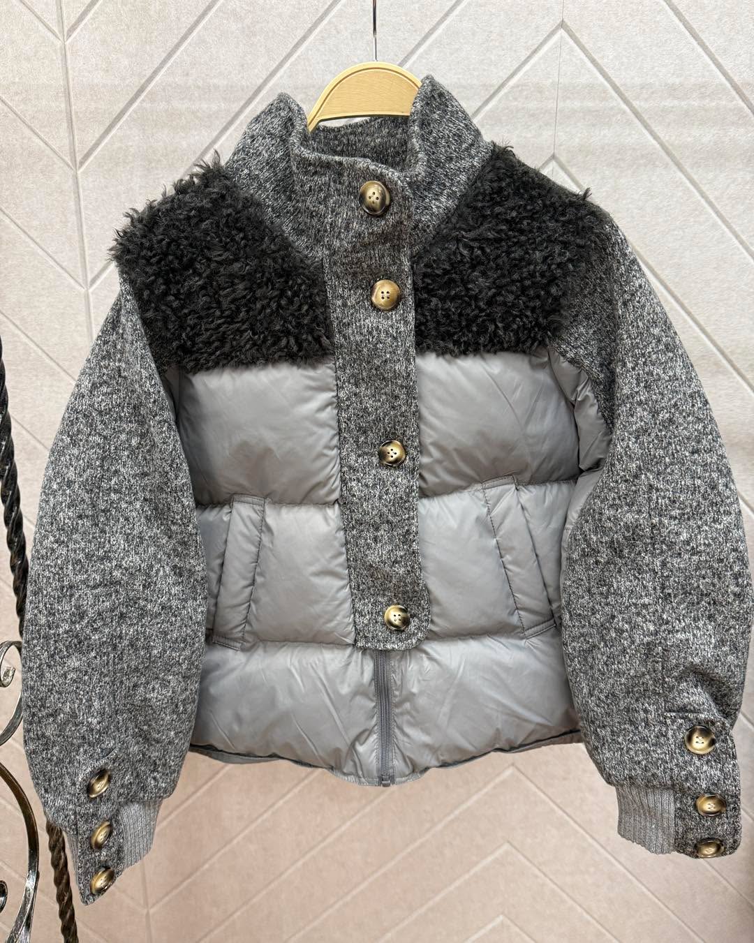 企領拼接超輕棉褸