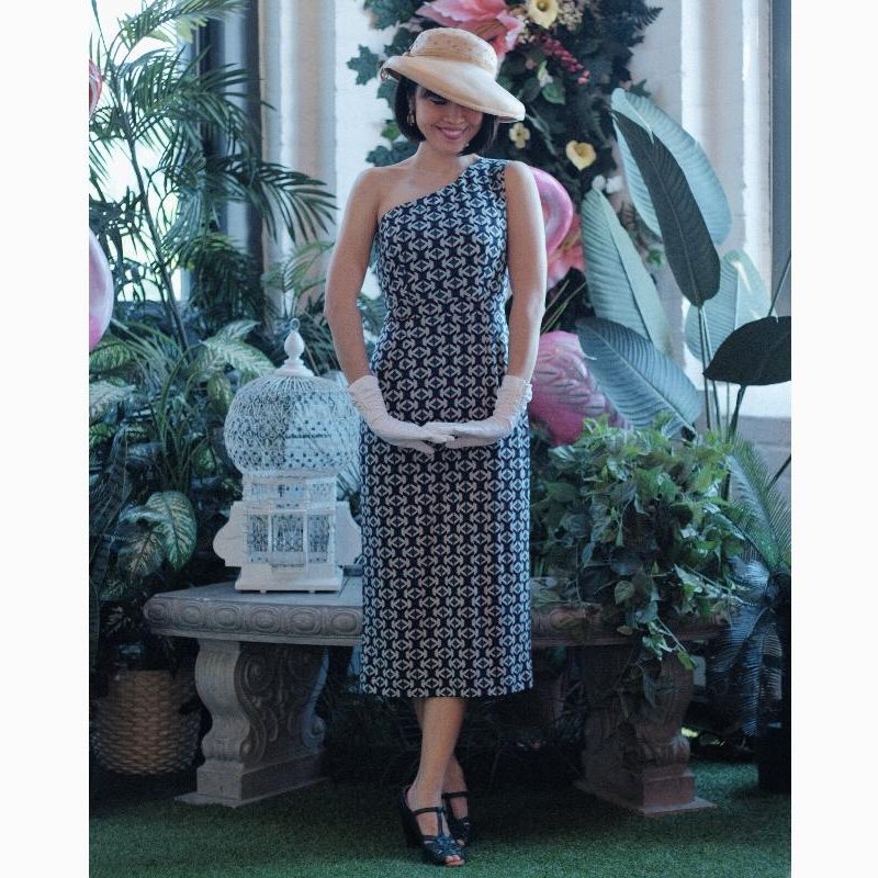 （SOLD OUT）- 1980s Inspired One Shoulder Summer Dress - Exotic Giorgia Dress (FM159)