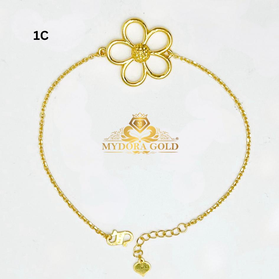 MYDORA Rantai Tangan Fesyen Bunga Daisy l EMAS 916/22K