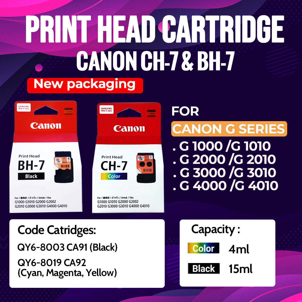 Canon Original Print head QY6-8003 CA91 BH-7 Black QY6-8019 CA92 CH-7 BH7 CH7 G2000 G3000 G4000 G1010 G2010 G3010 G4010