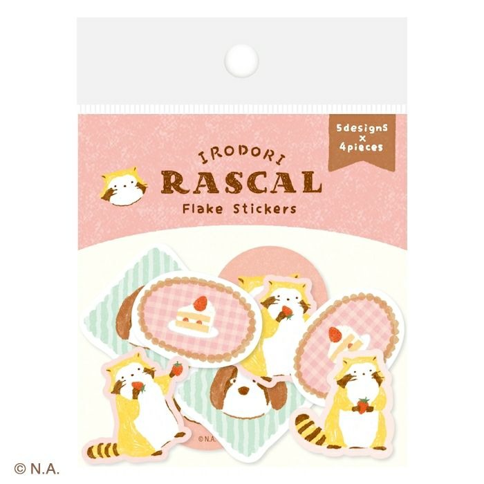 現貨｜IRODORI RASCAL 小浣熊 日本製 和紙貼紙 (甜品 QSA357)