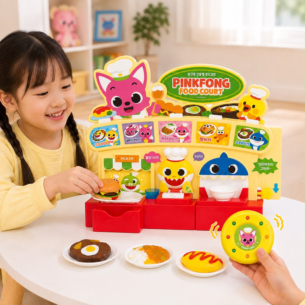 Pinkfong Baby Shark 鯊魚寶寶震動取餐器美食廣場角色扮演玩具｜兒童餐廳煮飯仔玩具｜3歲以上