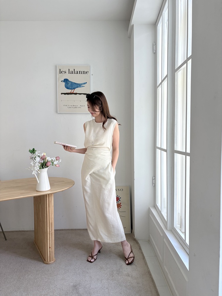 Effortless Wrap Dress (Oat)