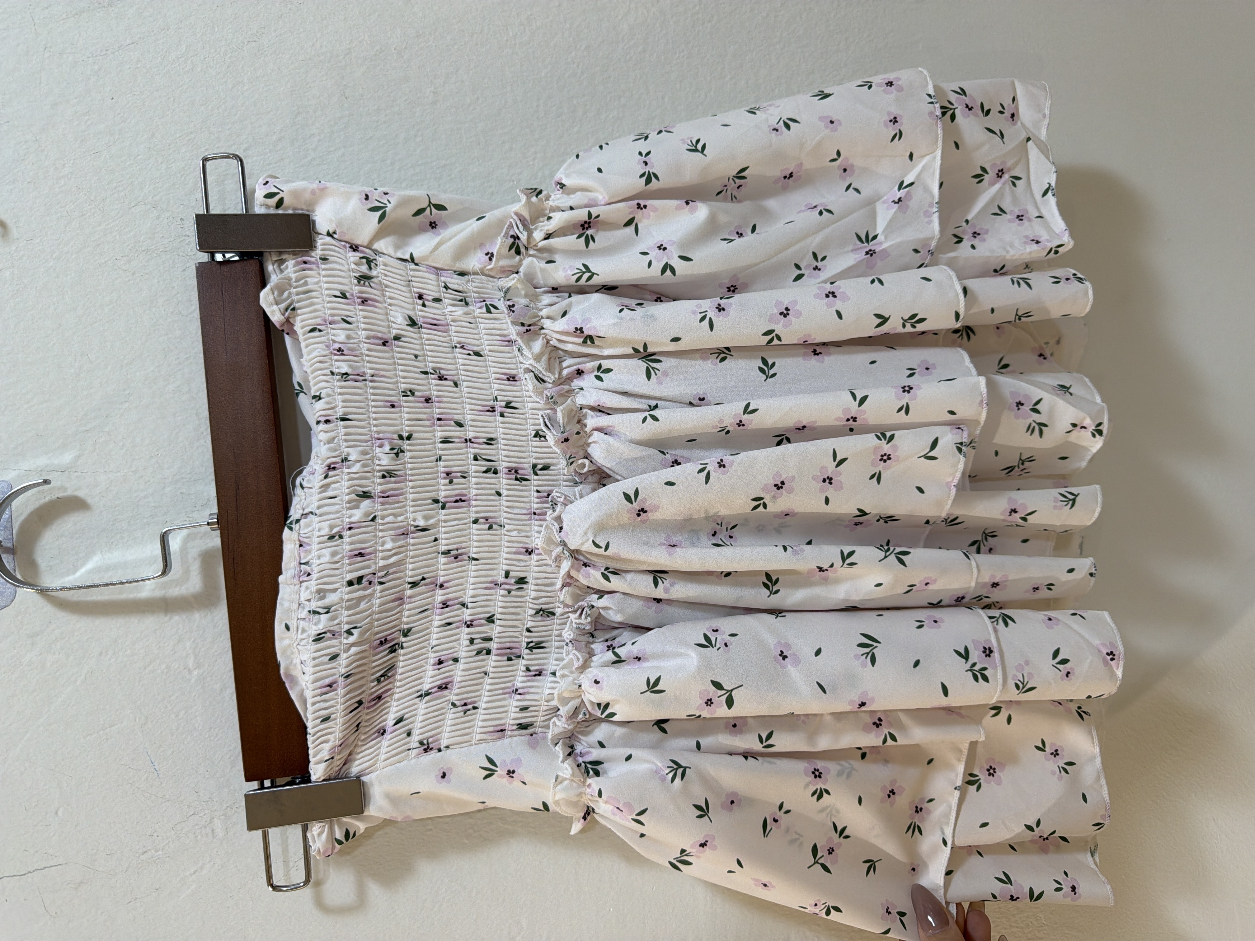 碎花荷葉邊迷你裙