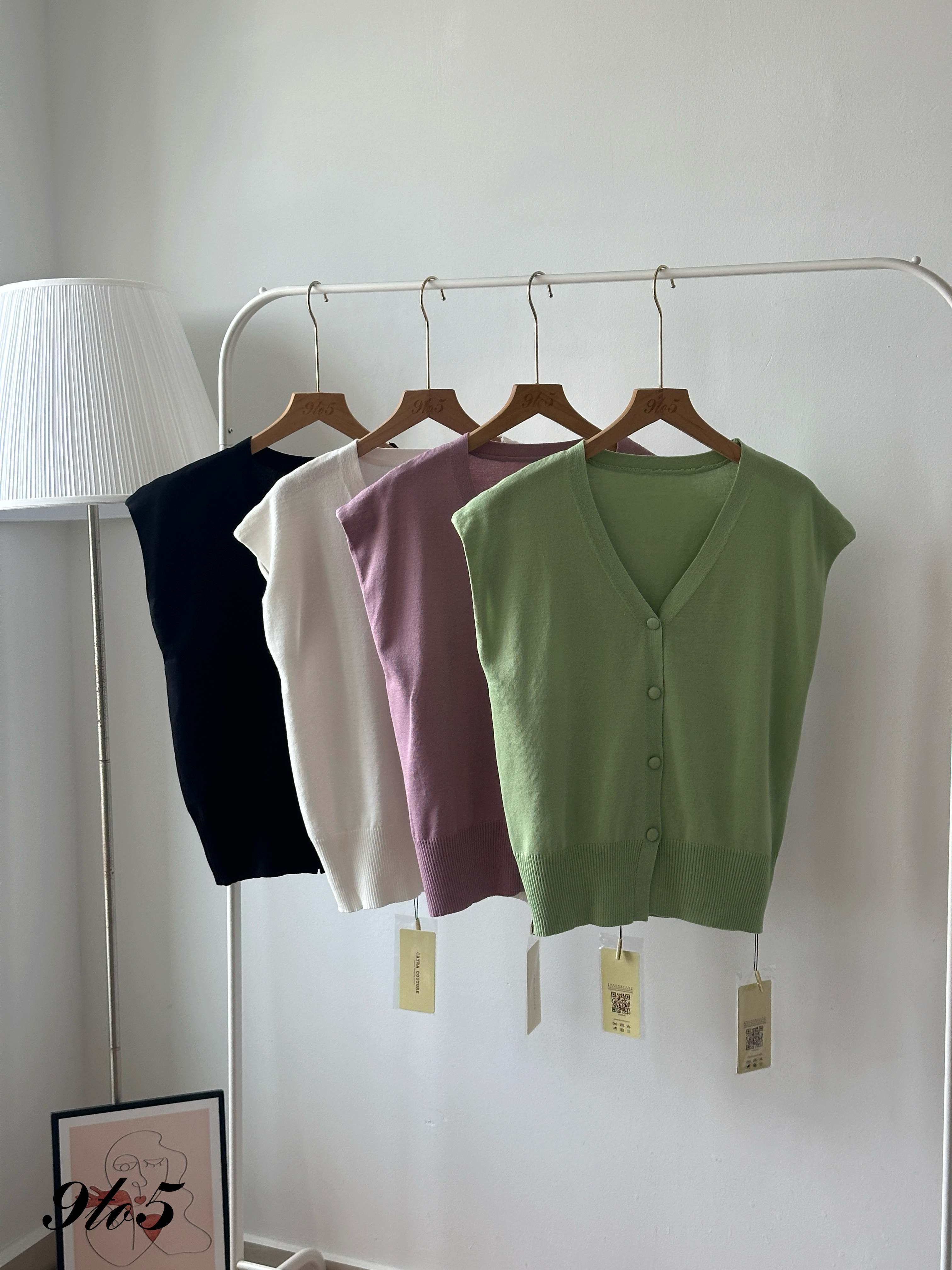T4357 V Neck Knit Vest Top - 4 Colors 