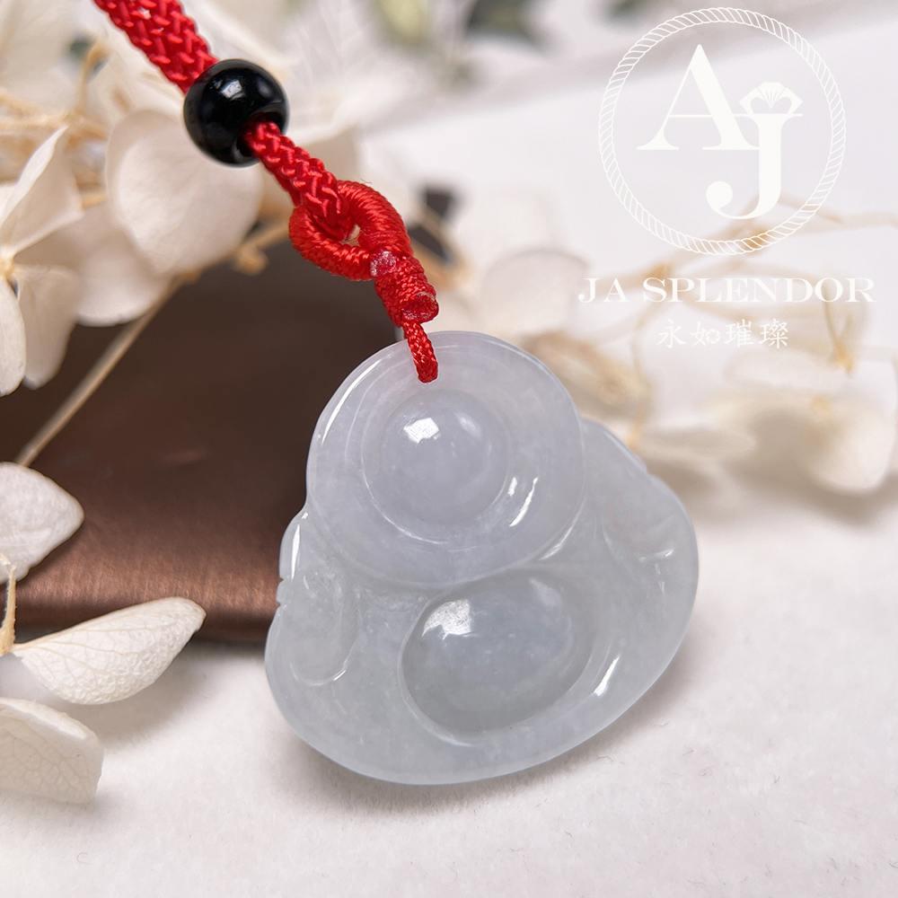 JN-1068 天然翡翠A玉 冰糯笑口常開大佛公吊墜