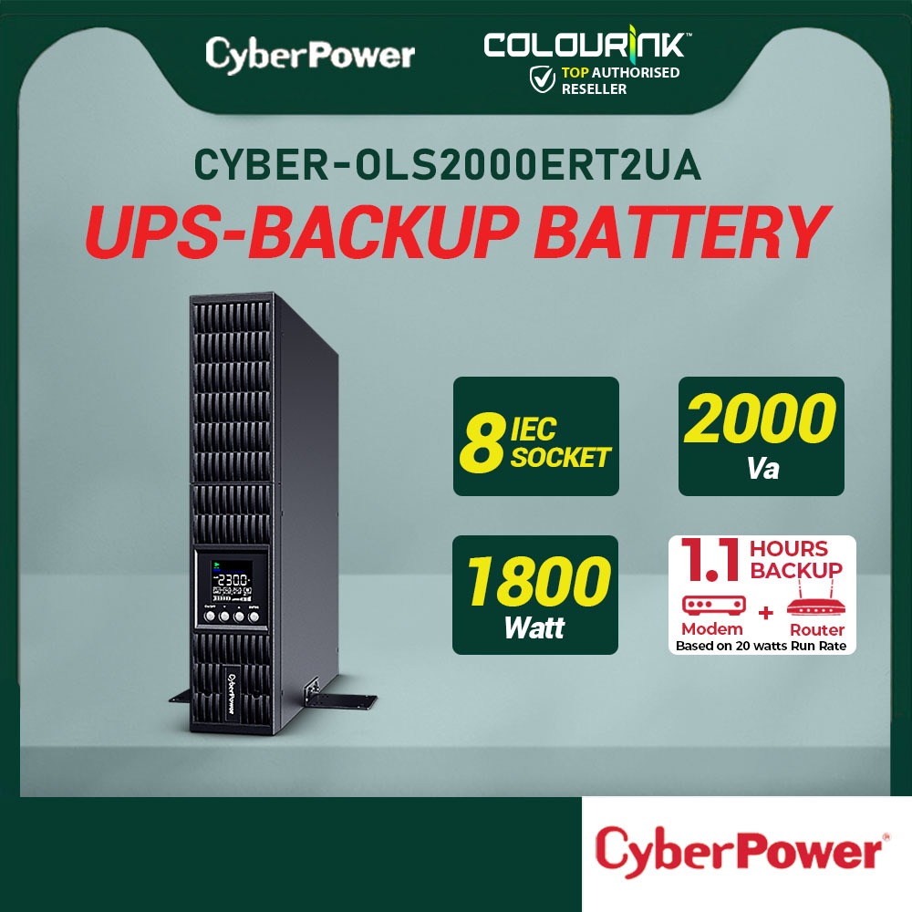 CyberPower Online OLS2000ERT2UA 1800W Pure SineWave Smart Backup Battery AVR Surge Protector for Server NAS DVR