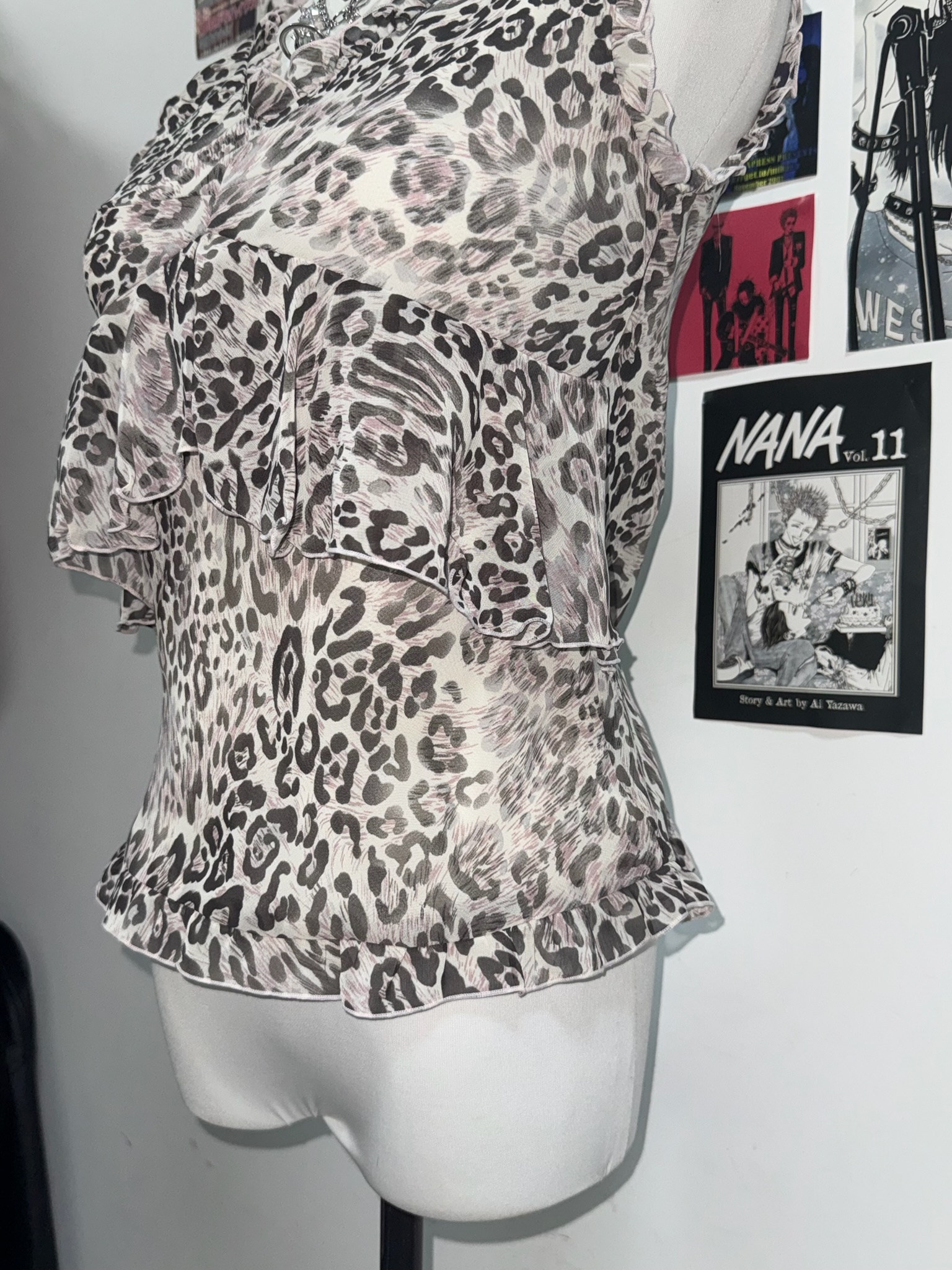 Leopard Print Tiered Ruffle Top