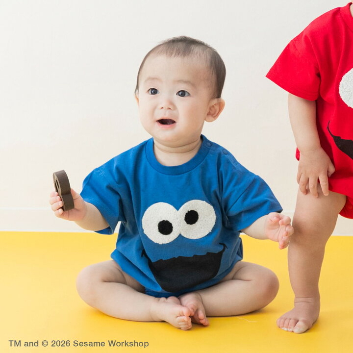 🇯🇵預訂 日本直送🇯🇵兩色芝麻街人物面部短袖包屁衣