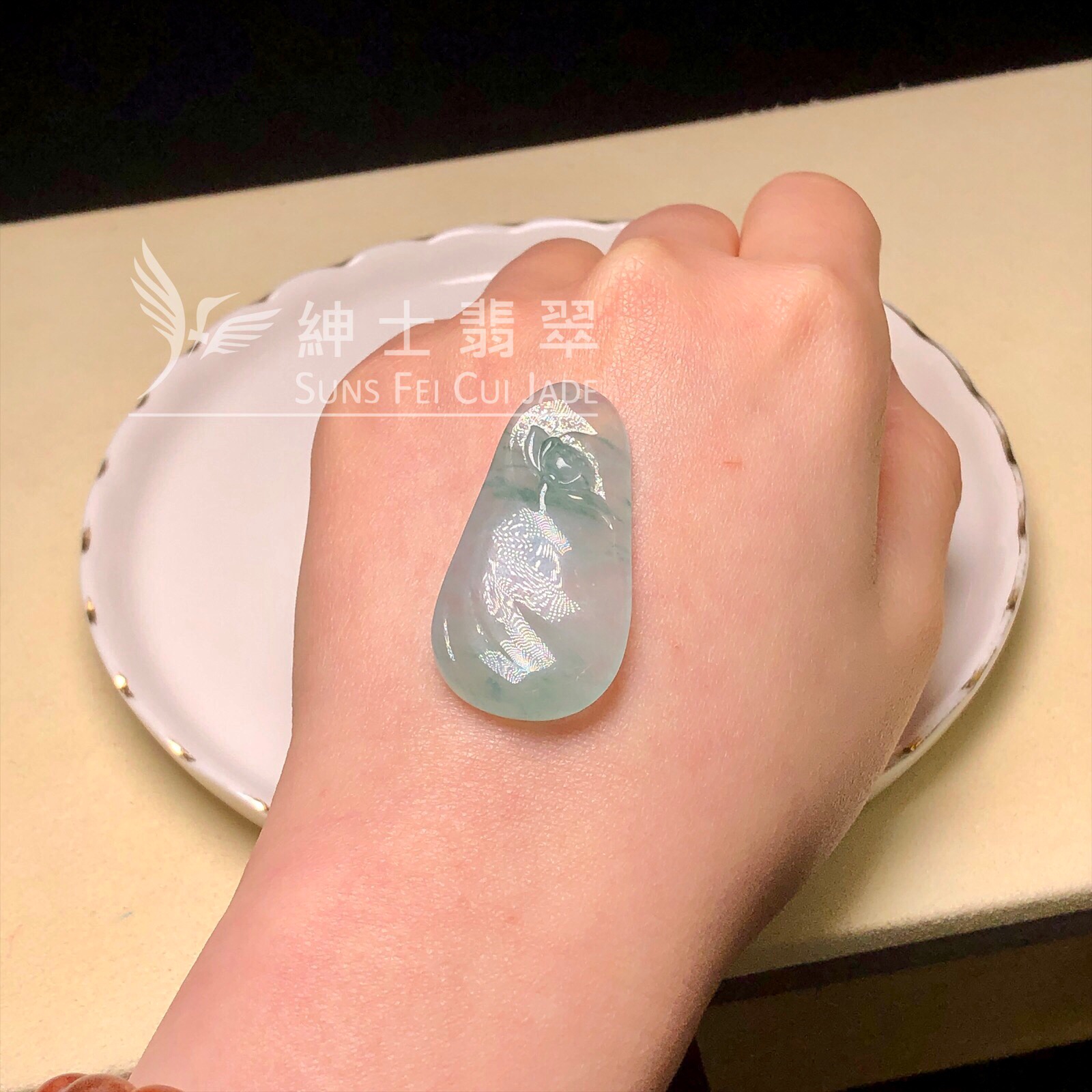 YK00461 冰飄花蓮花吊墜