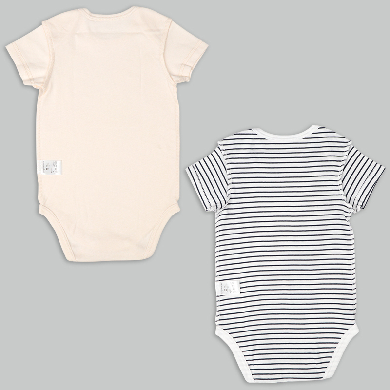 🇯🇵預訂 日本直送🇯🇵純色間條純棉短袖包屁衣兩件套