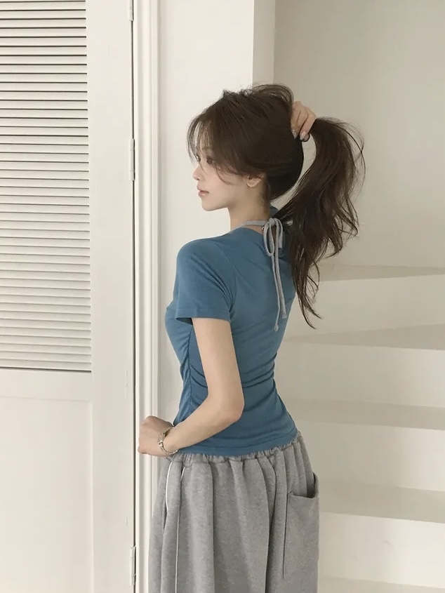 Halter Neck Layered V-Neck Top