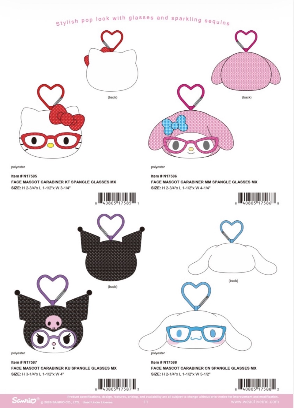 8-9月新品預訂｜美版 眼鏡造型公仔/公仔吊飾/筆袋/心心扣手拿包