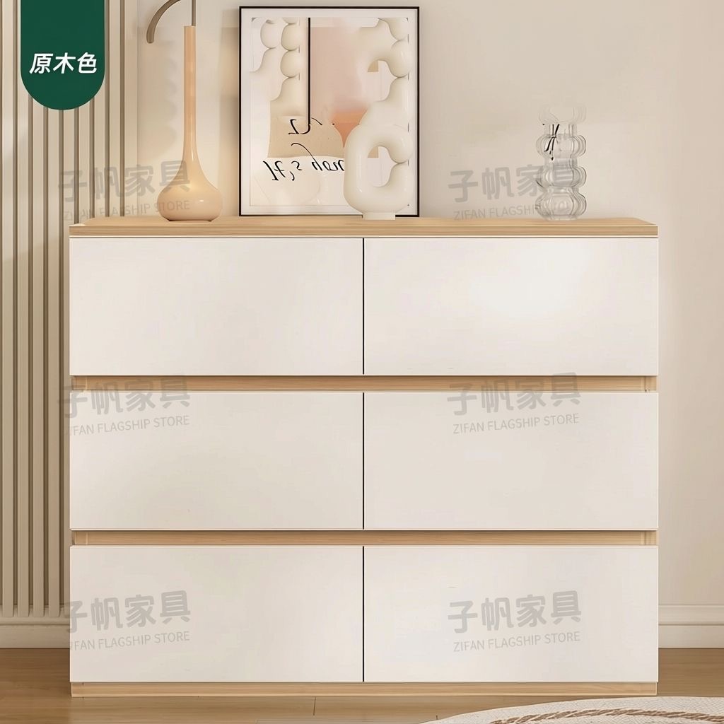 五斗櫃客廳貼牆擺放 簡約奶油風五斗櫃 通用收納櫃 抽屜式儲物櫃 Storage locker