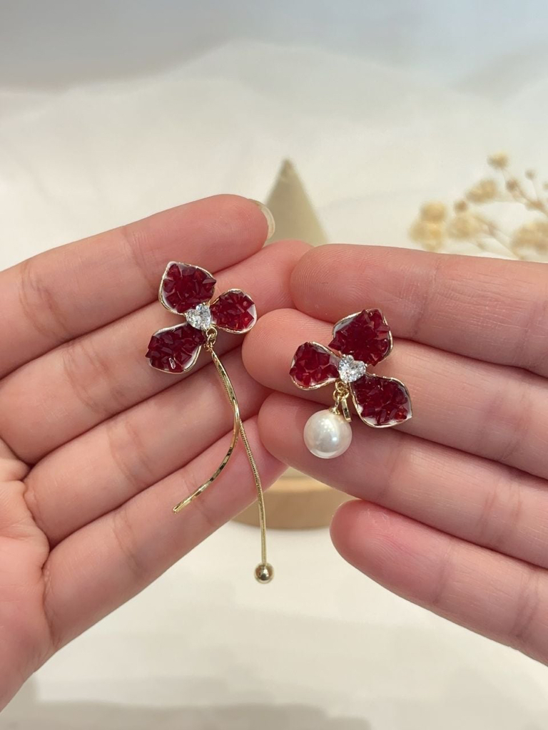 日韩优雅珍珠长款流苏耳环