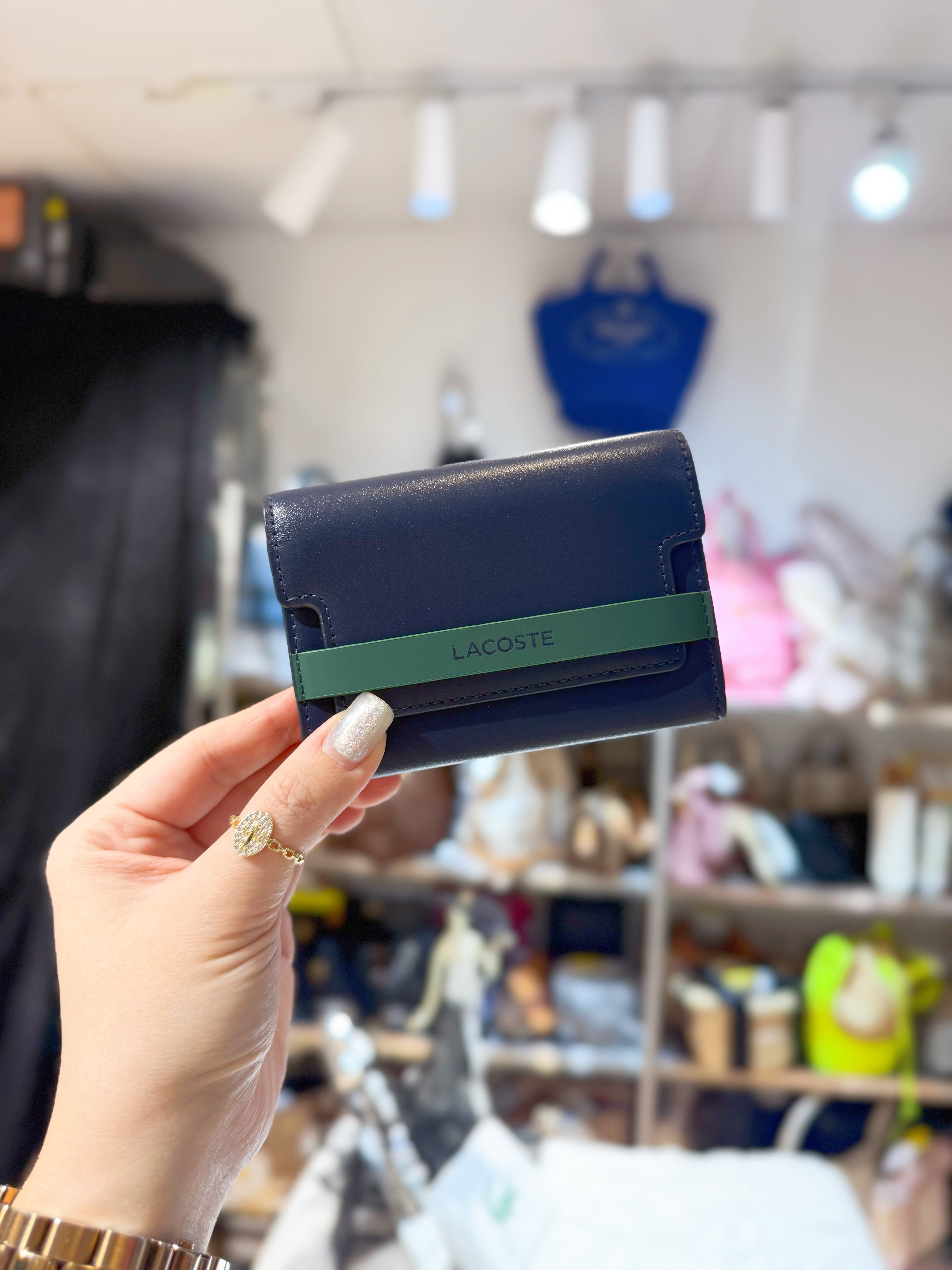 Lacoste card case navy
