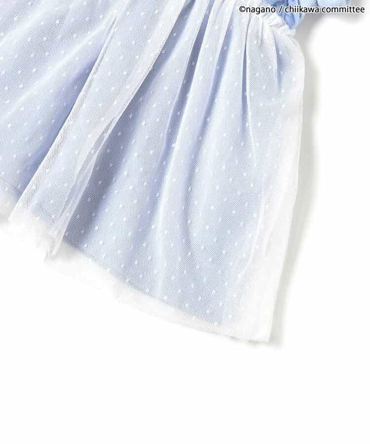 🇯🇵預訂 日本直送🇯🇵Apres les cours x Chiikawa系列兩色人物貼花薄紗拼接羅紋短袖上衣