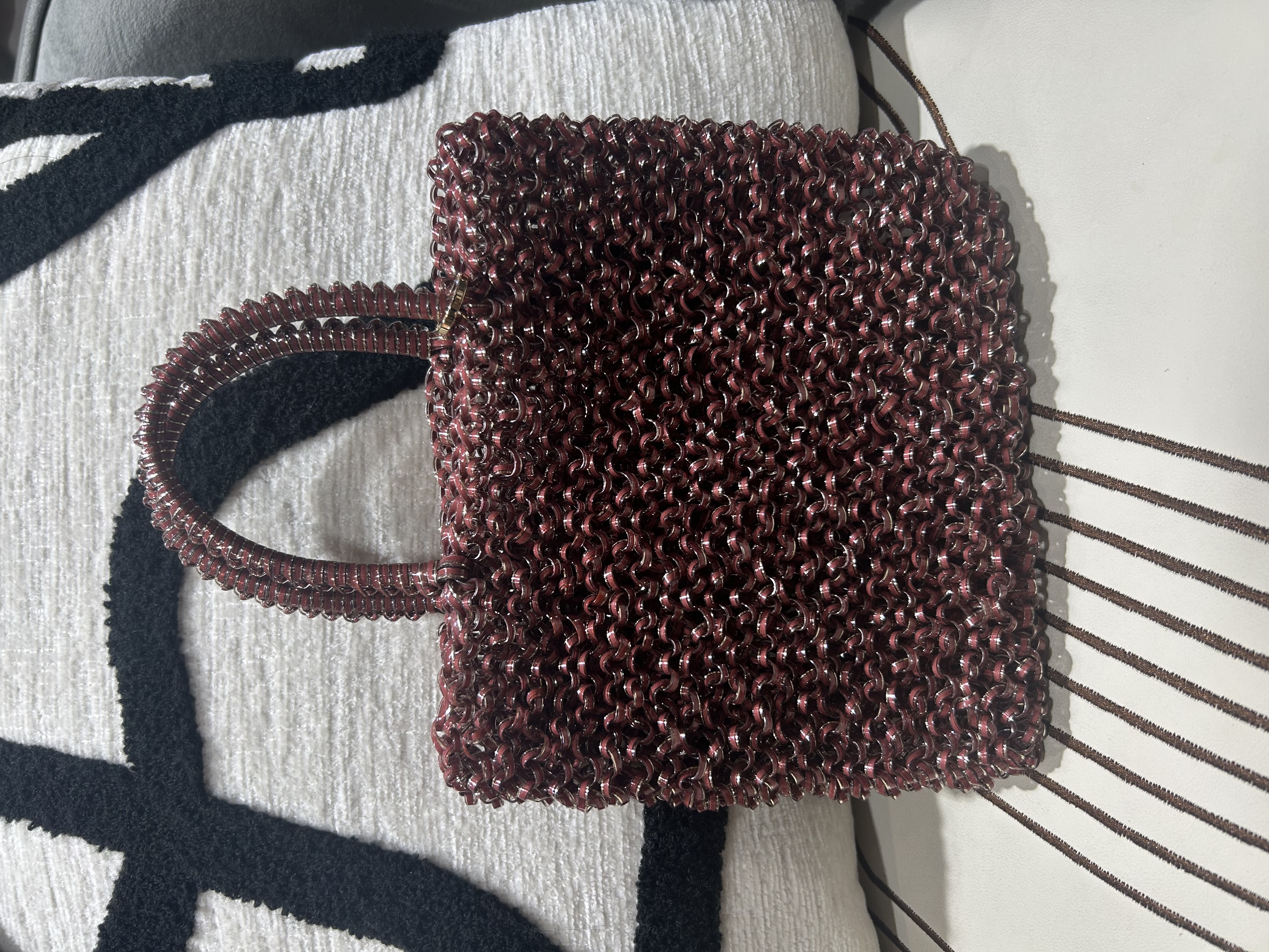 ANTEPRIMA Wine PVC Wirebag 2 way bag 酒紅色,100%Authentic,95%new 